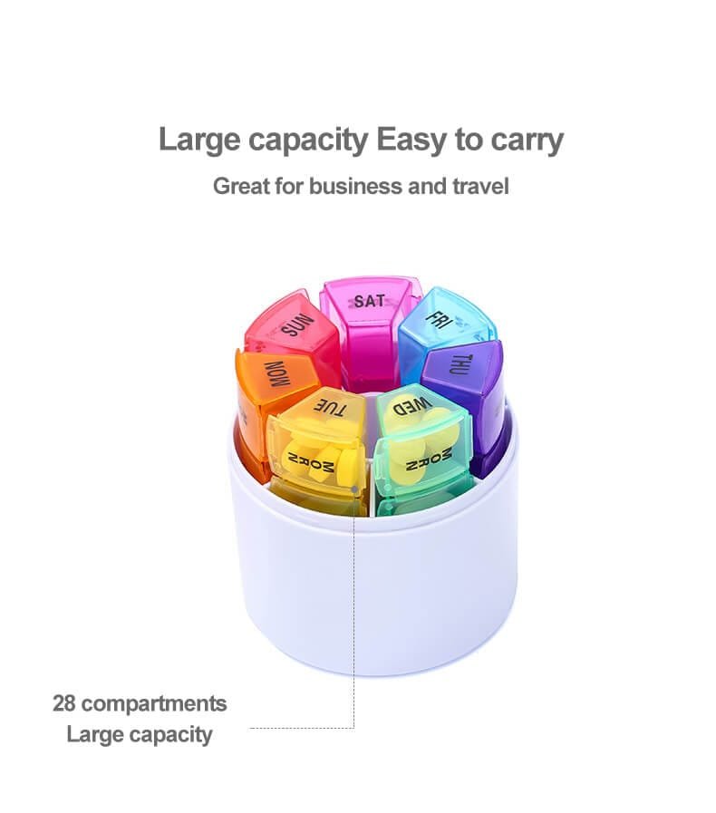 weekly round pill case product display 6 weekly round pill case product display 6
