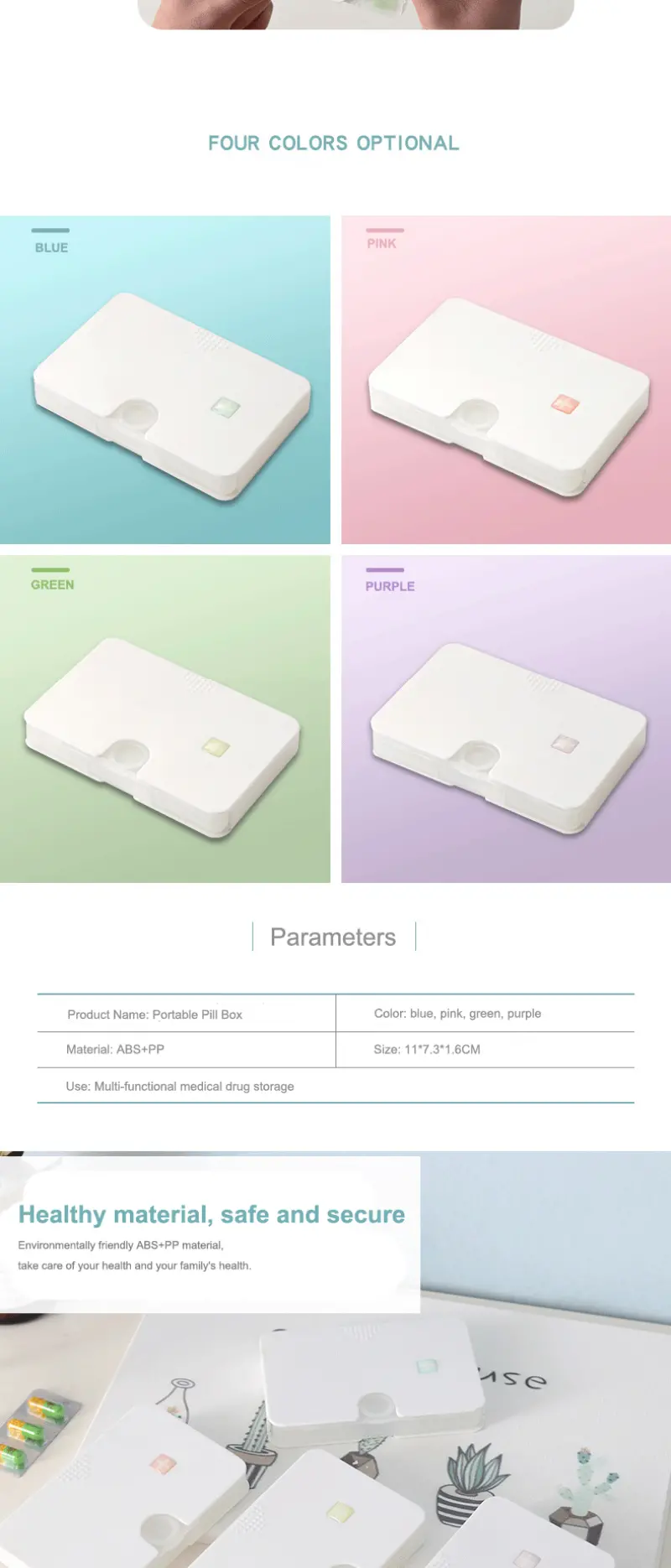Portable Carry on Mini Pill Box Plastic Dispenser 6 Compartments Small Pill Box Weekly Pill Capsule Organizer (3) Portable Carry on Mini Pill Box Plastic Dispenser 6 Compartments Small Pill Box Weekly Pill Capsule Organizer (3)