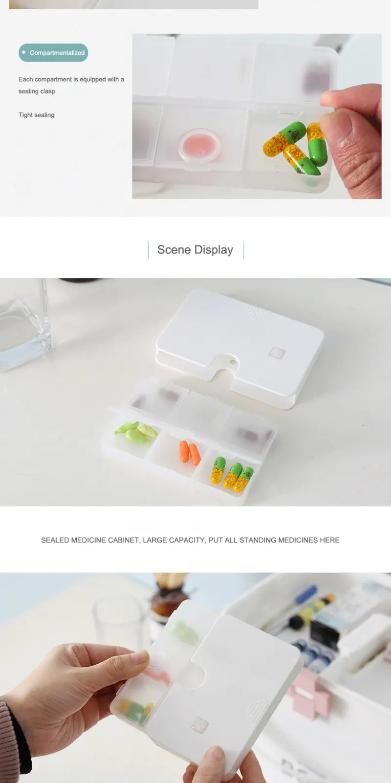 Portable Carry on Mini Pill Box Plastic Dispenser 6 Compartments Small Pill Box Weekly Pill Capsule Organizer (7) Portable Carry on Mini Pill Box Plastic Dispenser 6 Compartments Small Pill Box Weekly Pill Capsule Organizer (7)