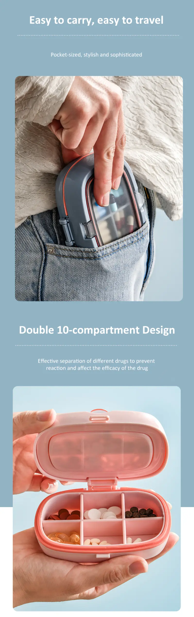 10 Compartment Pill Box with Double Seal – BS0800J (7) 10 Compartment Pill Box with Double Seal – BS0800J (7)