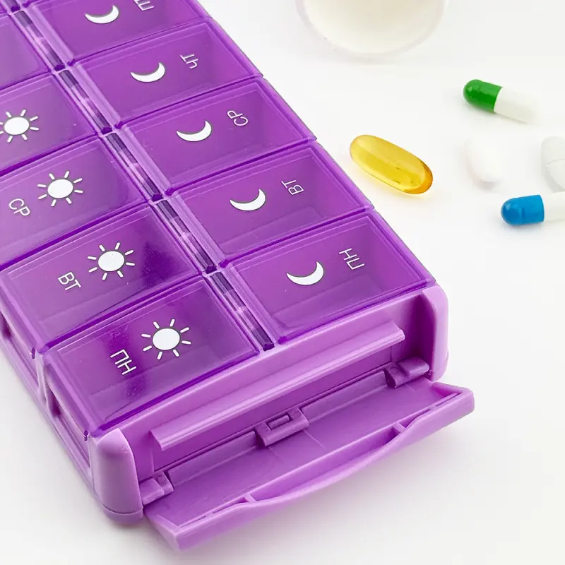 14 Compartment Weekly AMPM Pill Organizer (3)