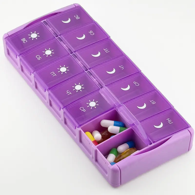 14 Compartment Weekly AMPM Pill Organizer (5)