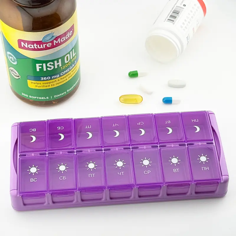 14 Compartment Weekly AMPM Pill Organizer (8)