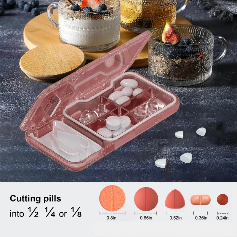 2 in 1 Pill Organizer with Cutter (10)