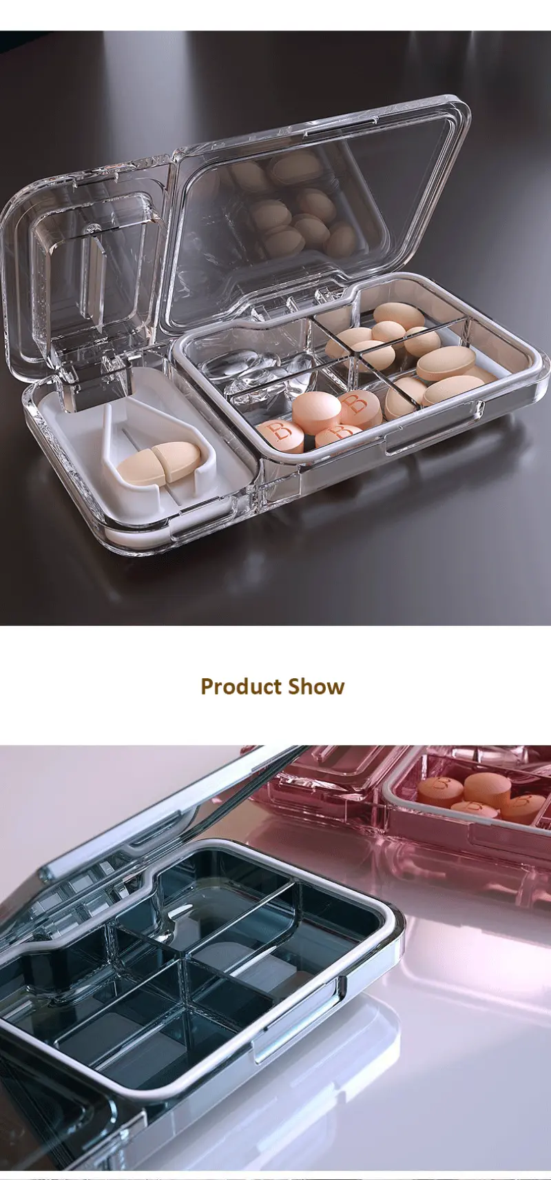 2 in 1 Pill Organizer with Cutter (7) 2 in 1 Pill Organizer with Cutter (7)