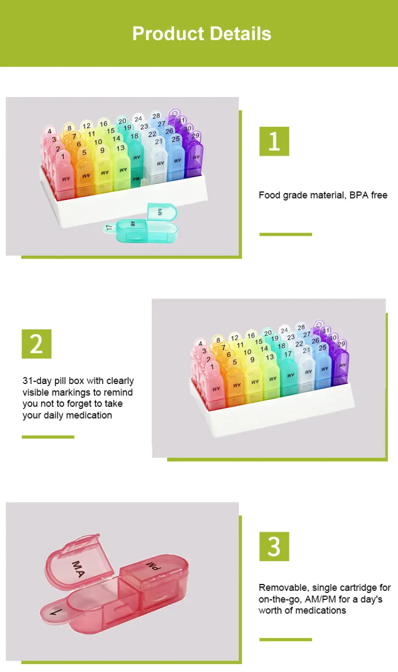 31 Day Monthly Pill Organizer (4) 31 Day Monthly Pill Organizer (4)