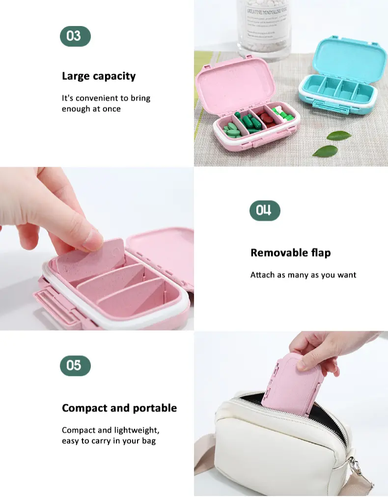 4 Compartment Pill Case (8) 4 Compartment Pill Case (8)