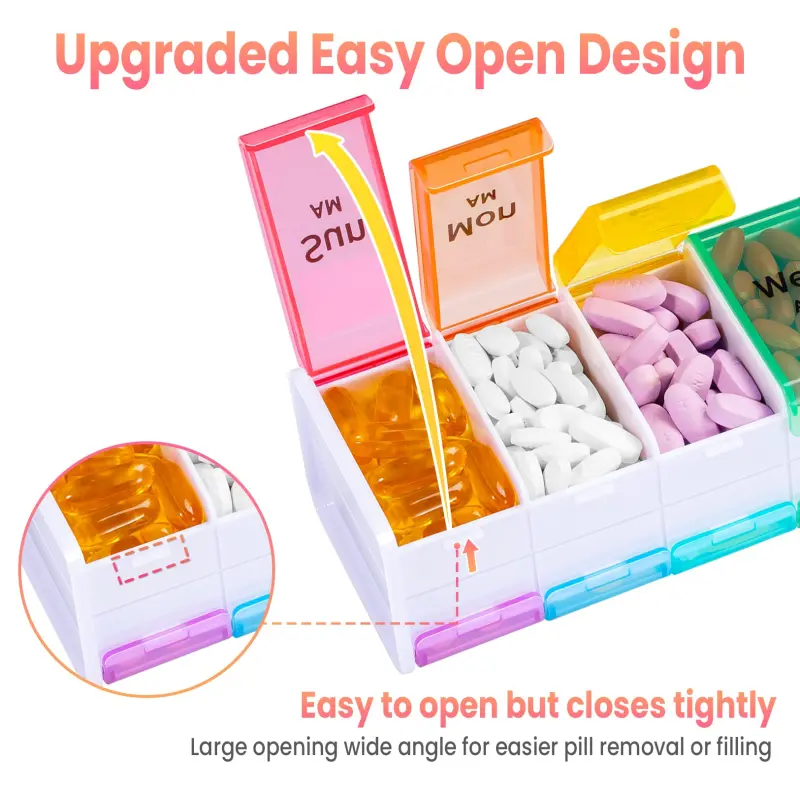 7 Day AM PM Weekly Pill Box with Double Layer Design (3) 7 Day AM PM Weekly Pill Box with Double Layer Design (3)
