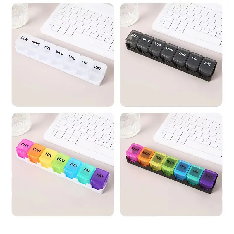 7 Day Removable Rainbow 7 compartment Pill Box – BS1311J (10) 7 Day Removable Rainbow 7 compartment Pill Box – BS1311J (10)