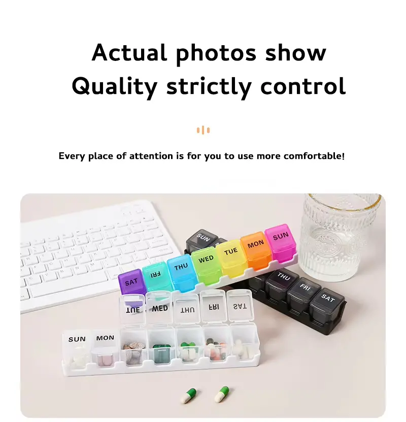 7 Day Removable Rainbow 7 compartment Pill Box – BS1311J (8) 7 Day Removable Rainbow 7 compartment Pill Box – BS1311J (8)