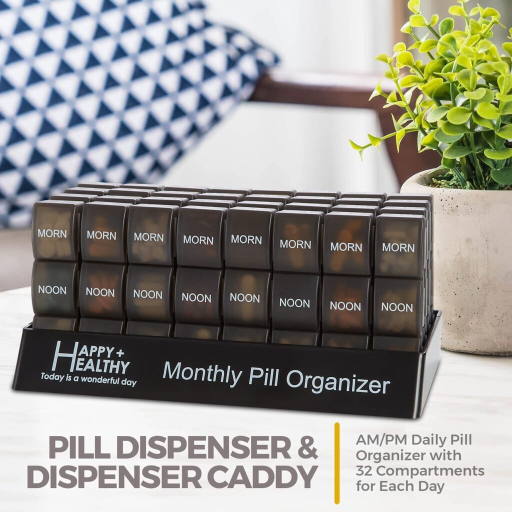 Month Pill Box Organizer 4 Times a Day Morning Noon Evening Night Large 32 Daily Pill Cases Travel Monthly Pill Organizer (6) Month Pill Box Organizer 4 Times a Day Morning Noon Evening Night Large 32 Daily Pill Cases Travel Monthly Pill Organizer (6)
