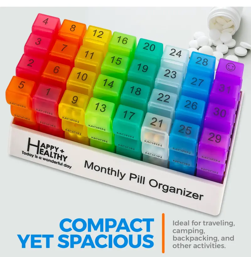 Month Pill Box Organizer 4 Times a Day Morning Noon Evening Night Large 32 Daily Pill Cases Travel Monthly Pill Organizer (6) Month Pill Box Organizer 4 Times a Day Morning Noon Evening Night Large 32 Daily Pill Cases Travel Monthly Pill Organizer (6)