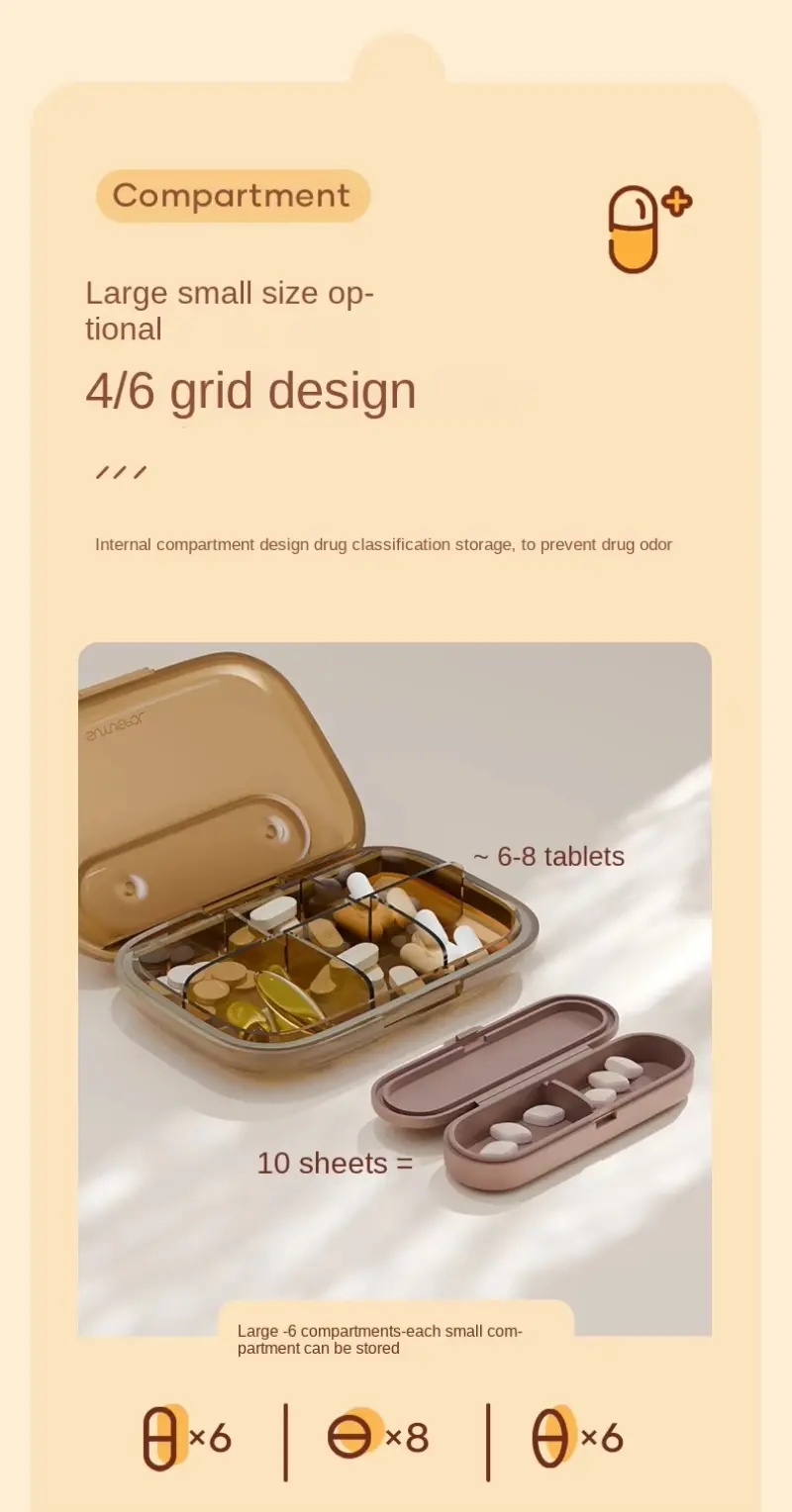 Compact & Stylish Pill Organizer BS1346J S (6) Compact & Stylish Pill Organizer BS1346J S (6)