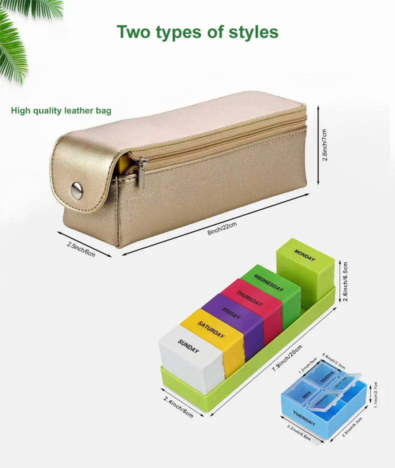 Weekly Pill Organizer with Removable Daily Cases (2) Weekly Pill Organizer with Removable Daily Cases (2)