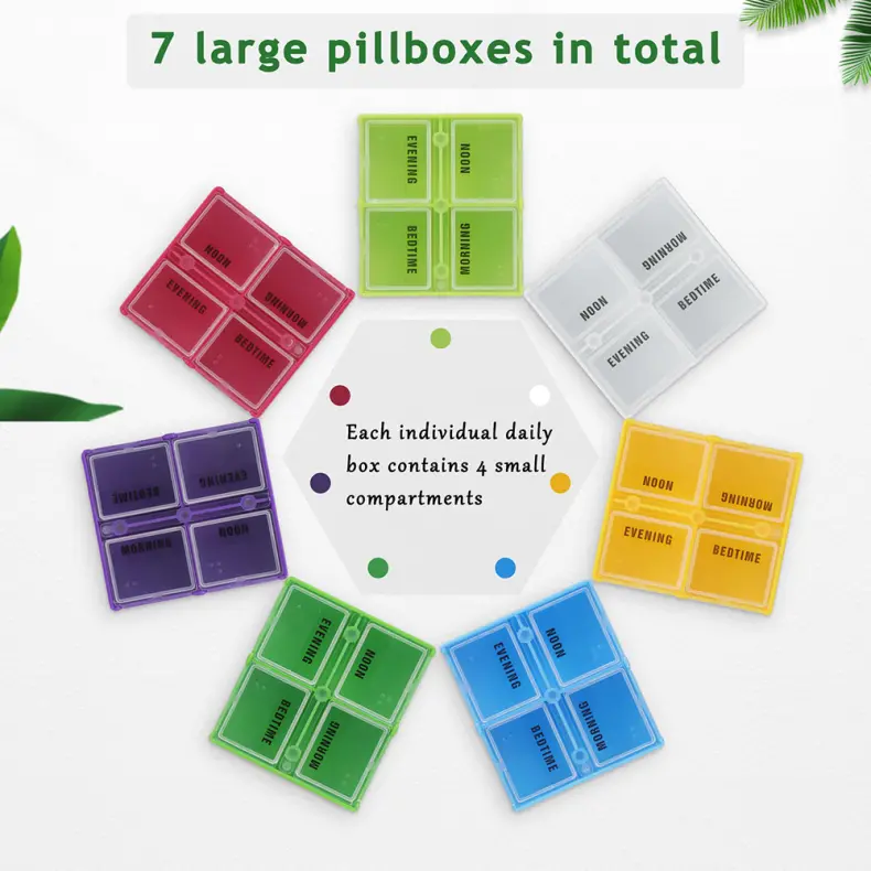Weekly Pill Organizer with Removable Daily Cases (5) Weekly Pill Organizer with Removable Daily Cases (5)