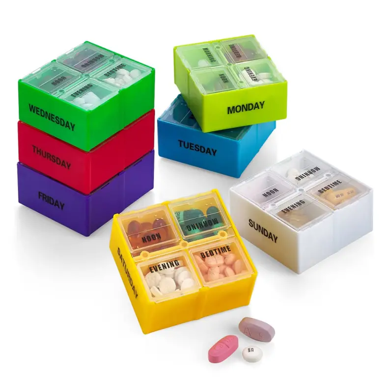 Weekly Pill Organizer with Removable Daily Cases (8)