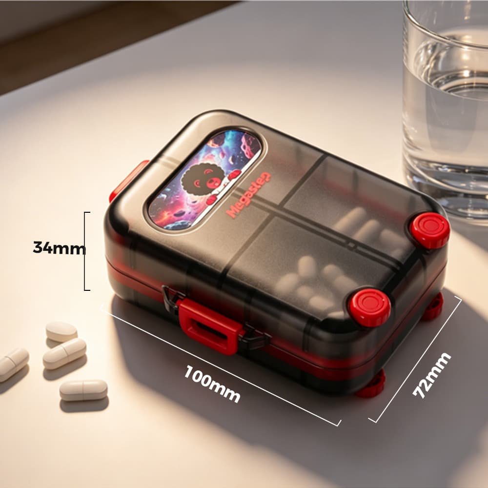 7-Compartment Suitcase Pill Box 3