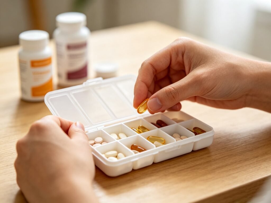 Visual demonstration of common vitamin storage mistakes with pill boxes Visual demonstration of common vitamin storage mistakes with pill boxes