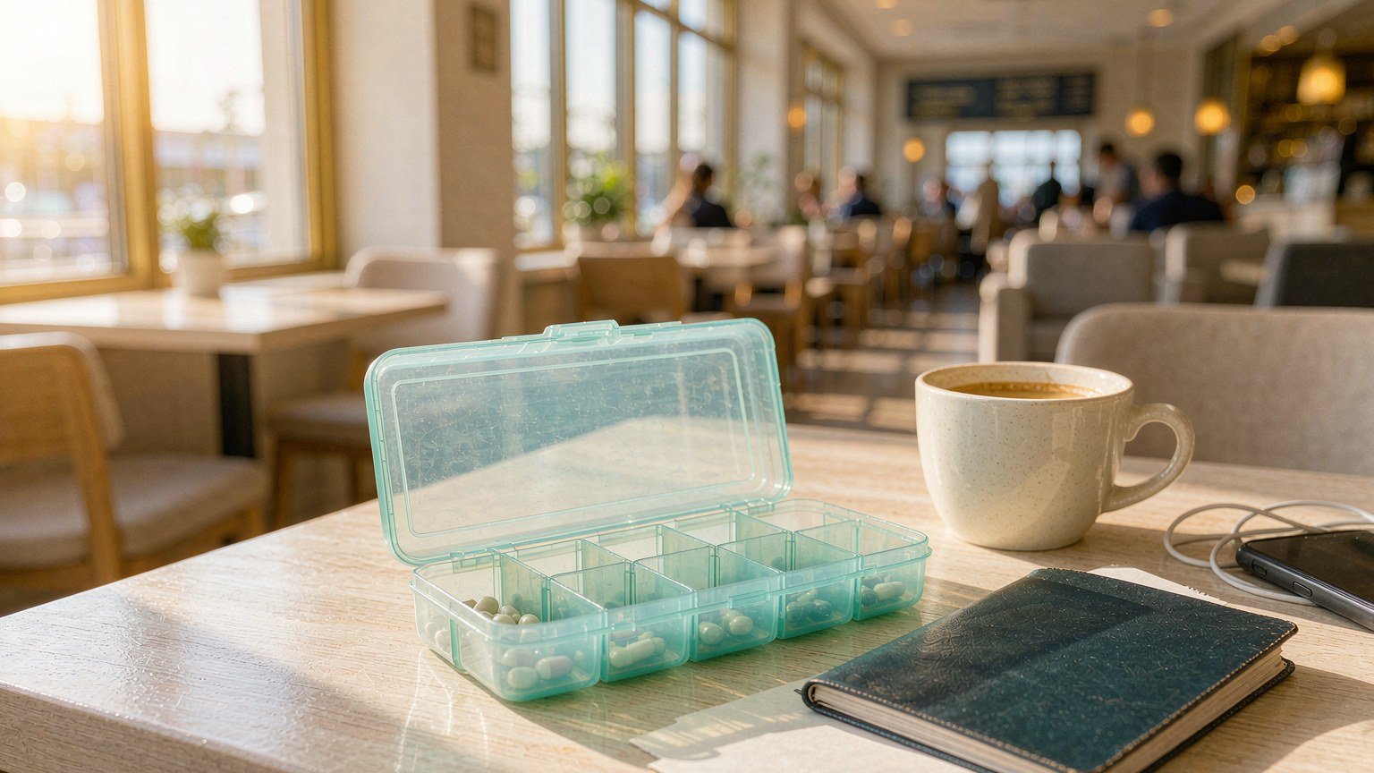 travel pill organizer guide cover